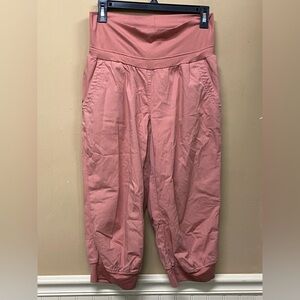 Adidas Salmon Pink Canvas Cropped Joggers Size L
